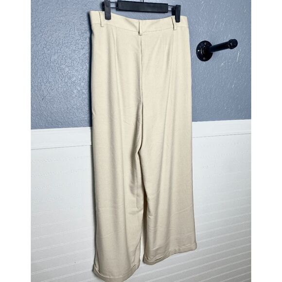 Free People Women’s Pleated Wide Leg Pants Ivory White - Picture 9 of 12